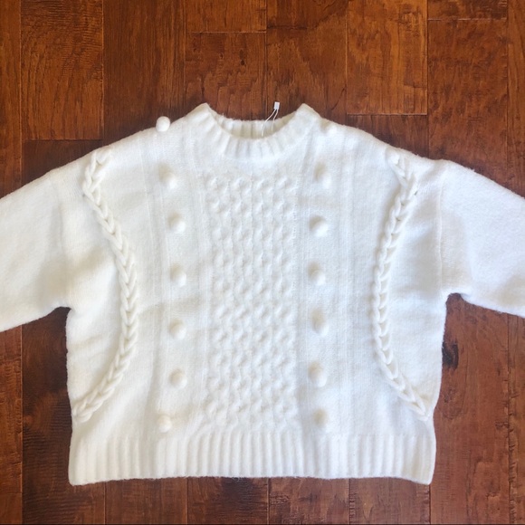 Bershka Pom Cream Knitted Sweater - Picture 3 of 10